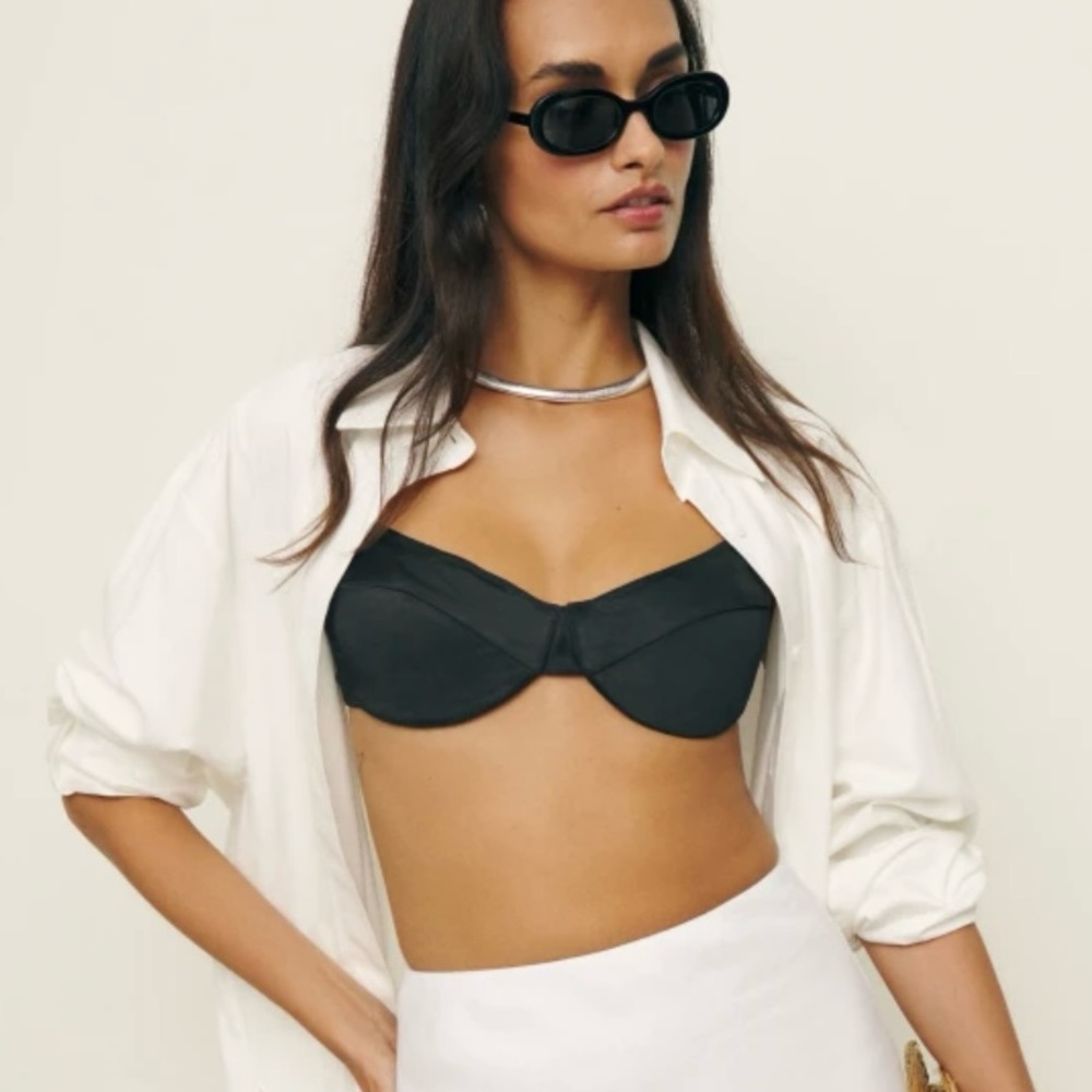 Reformation Black Antonia Bra 0